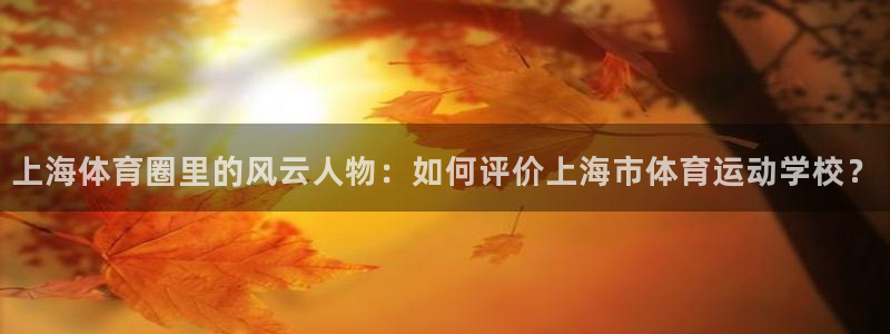 风速体育app下载官网最新版：上海体育圈里的风云人物：如何评价上海市体育运动学校？